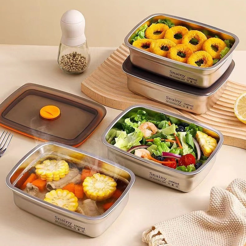 Antibakteriálna Vákuová Nádoba Na Potraviny Z Nehrdzavejúcej Ocele Veľká 1500 ml (19 x 14 x 8 cm)