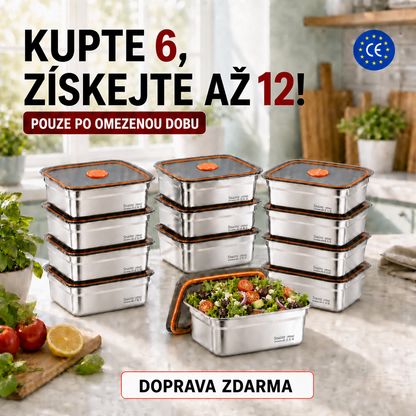 NÁDOBA NA POTRAVINY Z NEHRDZAVEJÚCEJ OCELE 316 S VÁKUOVÝM VEKOM – 1000 ML (19 × 13,5 × 5,5 CM)