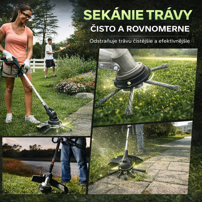 Oceľová žacia hlava so 6 čepeľami – riešenie pre super rýchle kosenie trávy