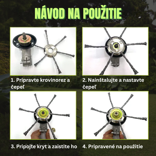 Hlava Kosačky Má 6 Pletených Ramien Z Odolného Oceľového Drôtu