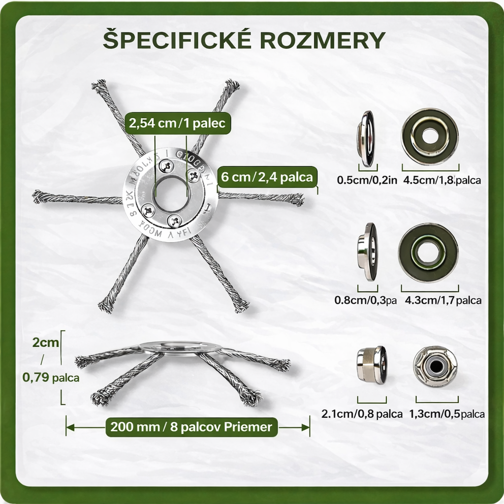Oceľová žacia hlava so 6 čepeľami – riešenie pre super rýchle kosenie trávy