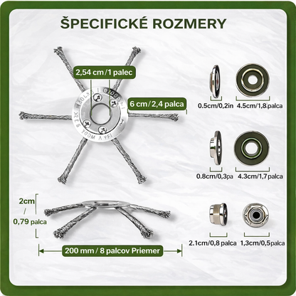 Oceľová žacia hlava so 6 čepeľami – riešenie pre super rýchle kosenie trávy