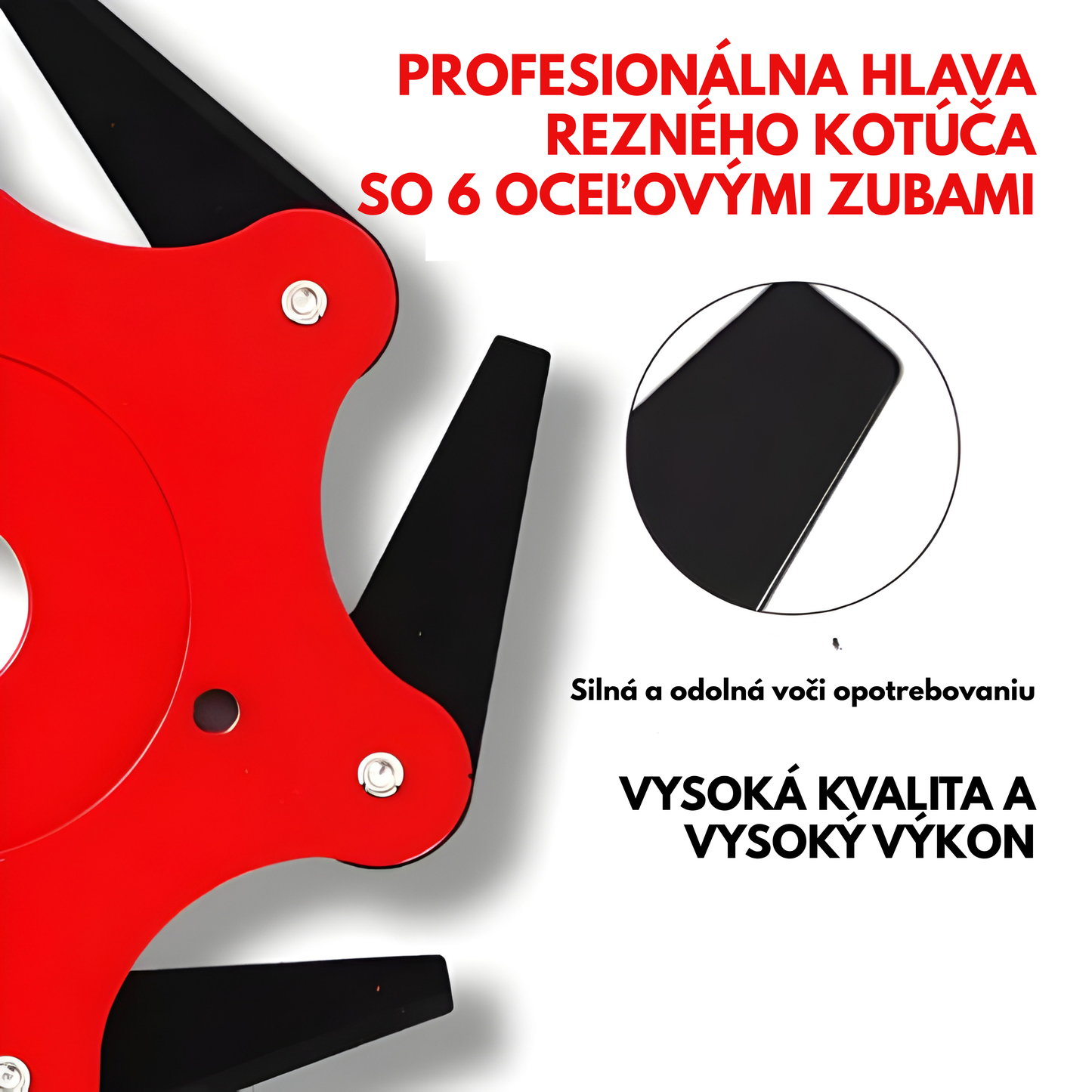 Žací kotúč na trávu so 6 oceľovými zubami (vrátane príslušenstva)
