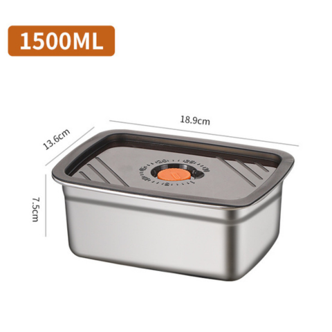 Hermetická vákuová nádoba z nehrdzavejúcej ocele 316 s antibakteriálnym povlakom – 1500 ml (19 × 14 × 8 cm)