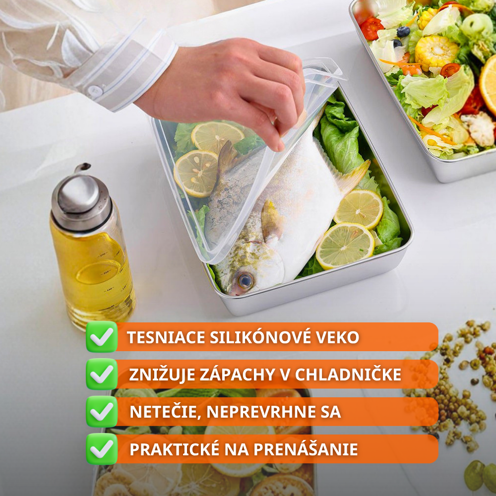PRÉMIOVÁ NEREZOVÁ NÁDOBA 304 - Udrží potraviny čerstvé až 5× dlhšie