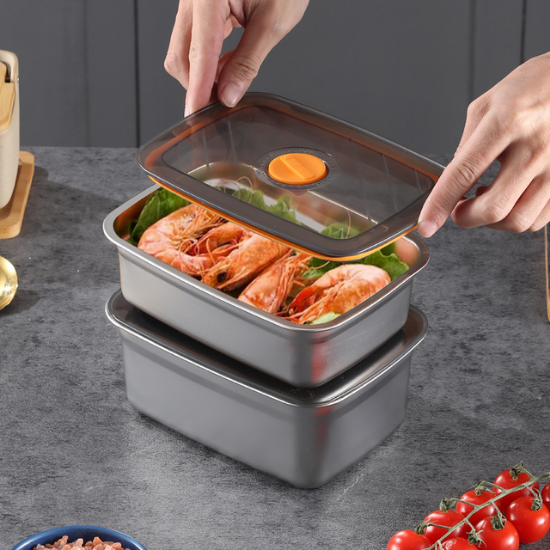 Hermetická vákuová nádoba z nehrdzavejúcej ocele 316 s antibakteriálnym povlakom – 1500 ml (19 × 14 × 8 cm)