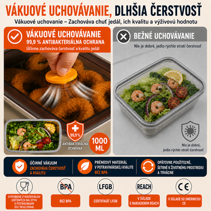 ⚜️Vákuová nádoba z ocele 316, 1000ML — nemecká kvalita | Čerstvé jedlo 5× dlhšie