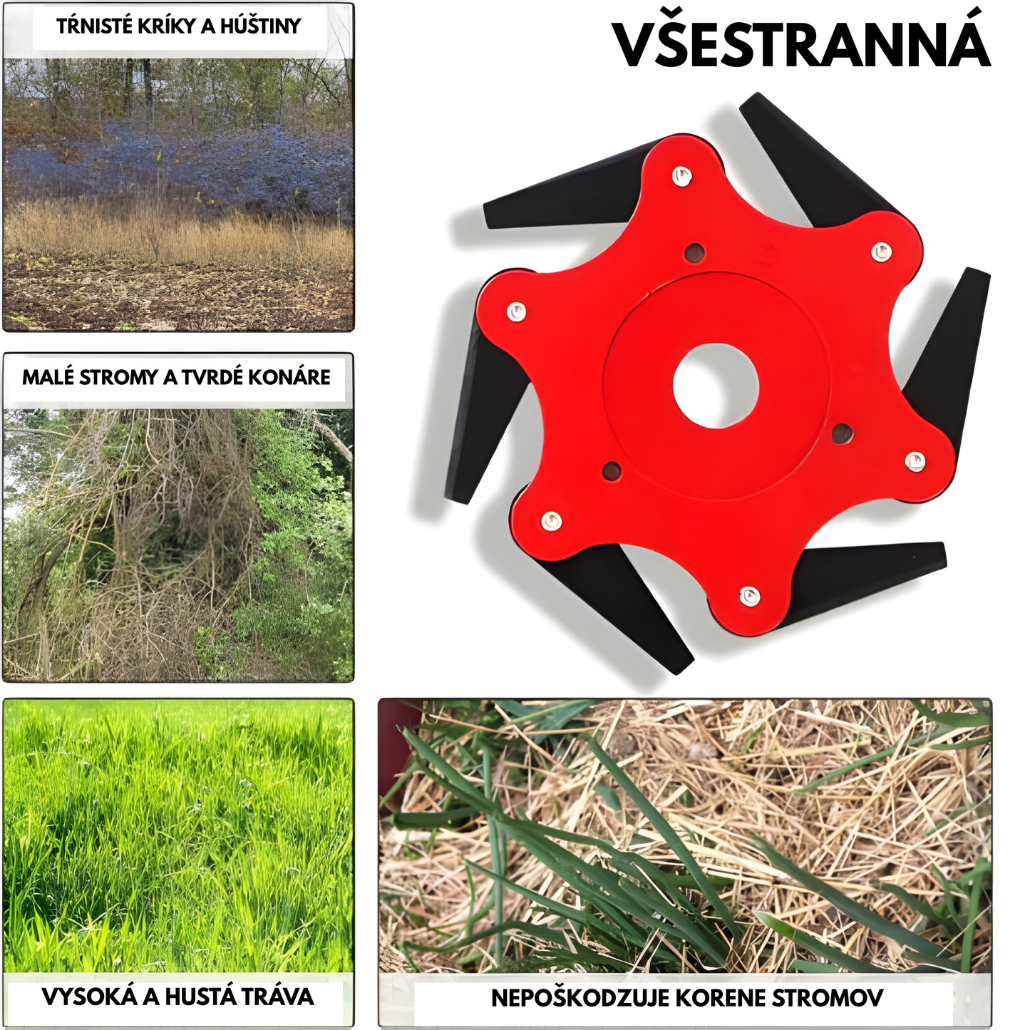 Žací kotúč na trávu so 6 oceľovými zubami (vrátane príslušenstva)