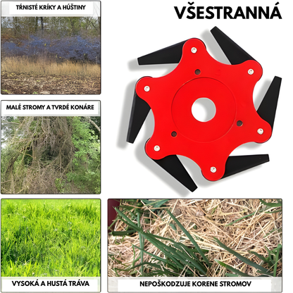 Žací kotúč na trávu so 6 oceľovými zubami (vrátane príslušenstva)
