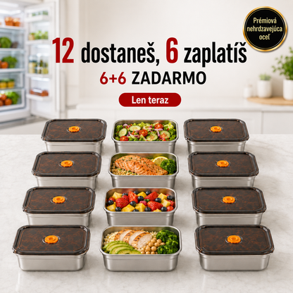 12 dostaneš, 6 zaplatíš | 316L Nerezová Oceľ Vákuový Zásobník na Jedlo