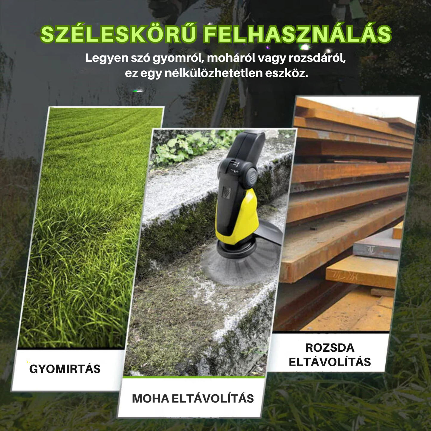 Kosiaca hlava má 6 ramien z pevného pleteného oceľového drôtu.