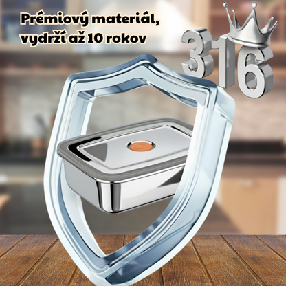 Veľká vákuová nádoba na potraviny z antibakteriálnej nehrdzavejúcej ocele 1000 ml (19 × 14 × 6 cm)