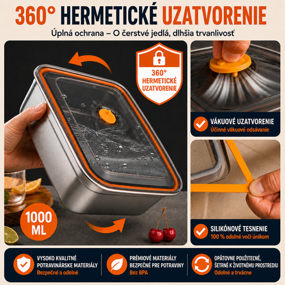 ⚜️Vákuová nádoba z ocele 316, 1000ML — nemecká kvalita | Čerstvé jedlo 5× dlhšie