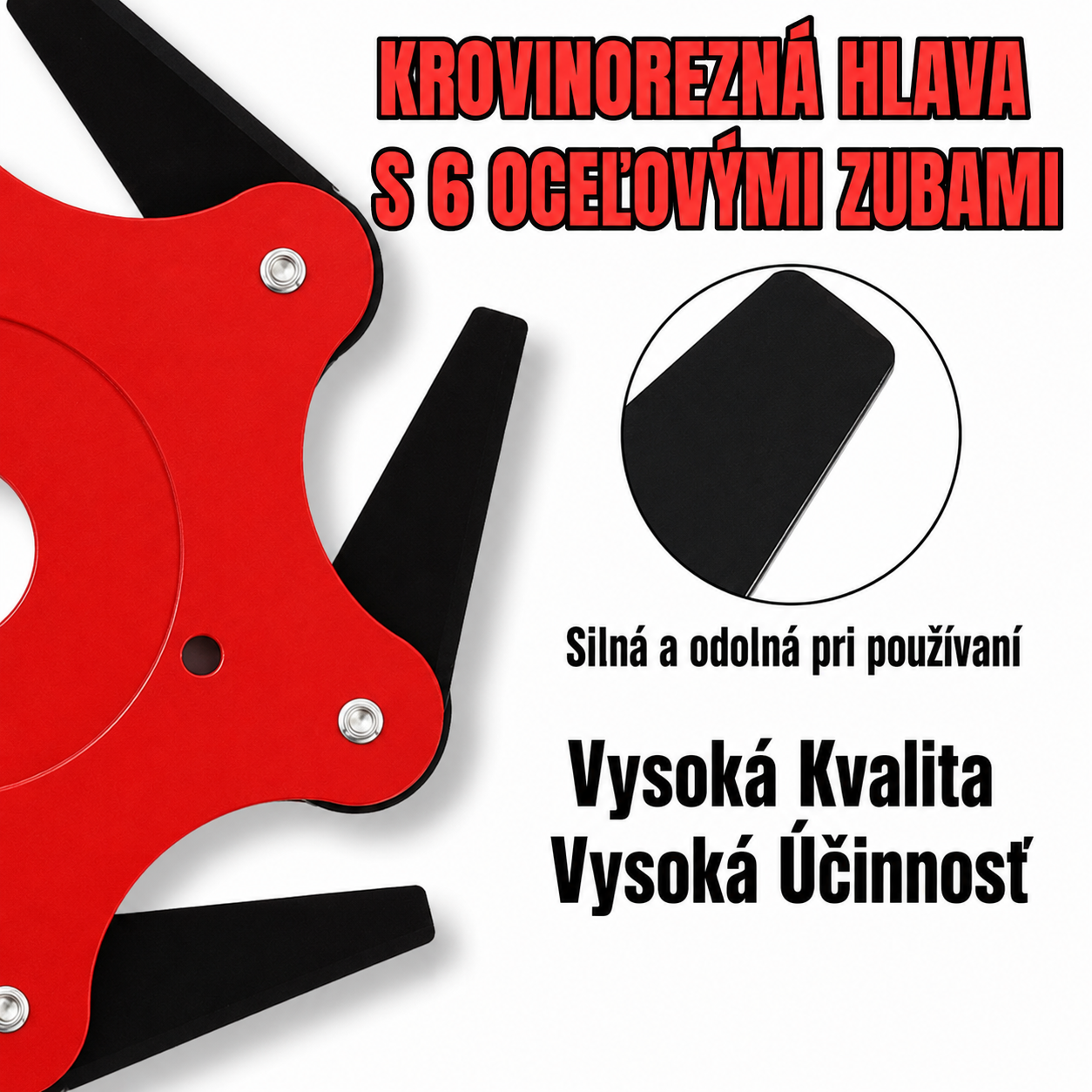 Oceľová 6-Zubová Žacia Hlavica (Príslušenstvo Je Súčasťou Balenia)