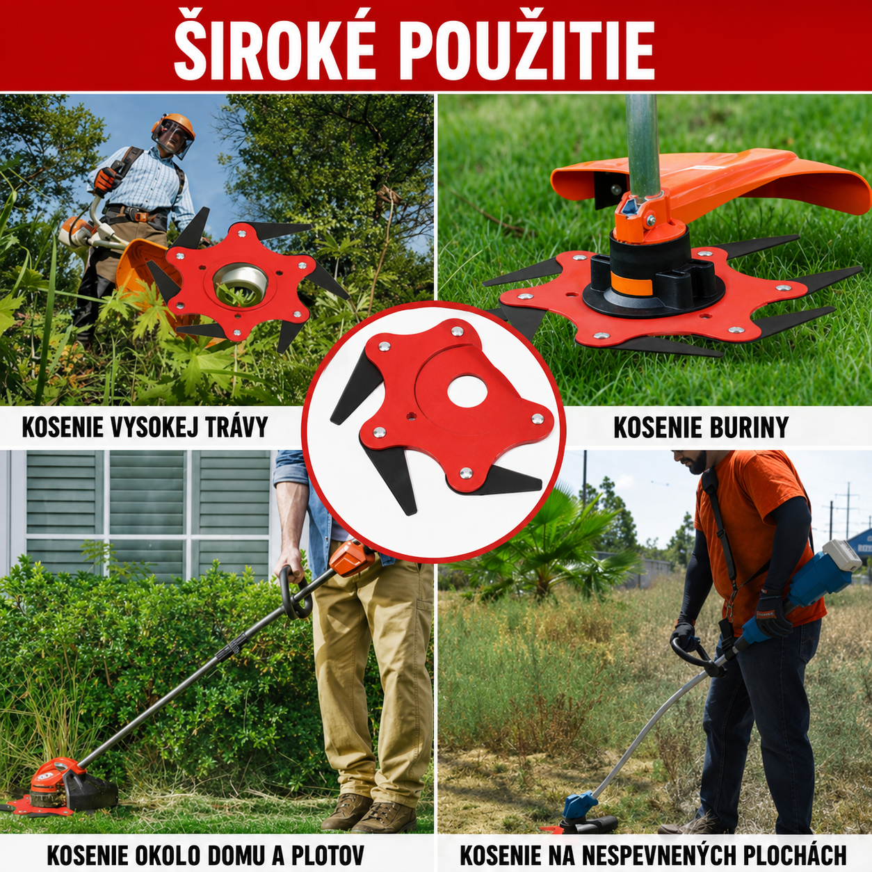 Oceľová 6-Zubová Žacia Hlavica (Príslušenstvo Je Súčasťou Balenia)