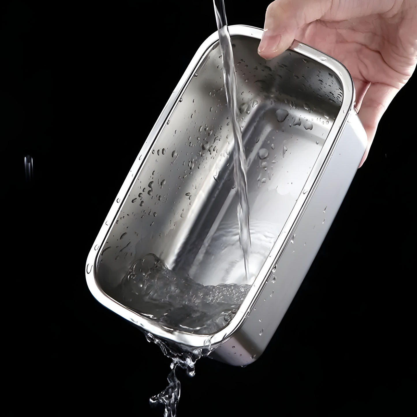 Veľká vákuová nádoba na potraviny z antibakteriálnej nehrdzavejúcej ocele 1000 ml (19 × 14 × 6 cm)