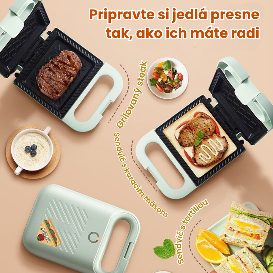 Kompaktný sendvičovač s nepriľnavým povrchom a výkonom 650 W