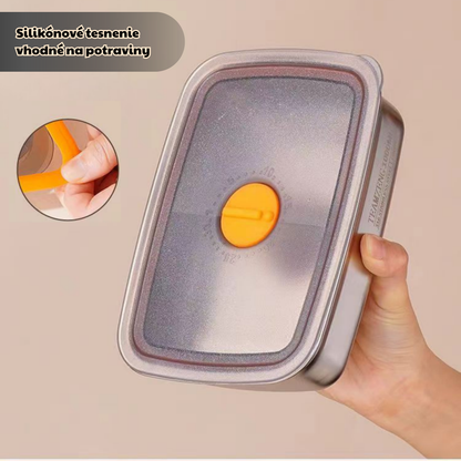 Veľká vákuová nádoba na potraviny z antibakteriálnej nehrdzavejúcej ocele 1000 ml (19 × 14 × 6 cm)