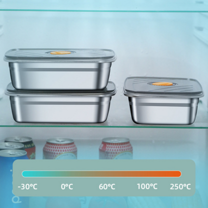 Veľký antibakteriálny vzduchotesný potravinový kontajner z nehrdzavejúcej ocele – 1000 ml (19 x 14 x 6 cm)