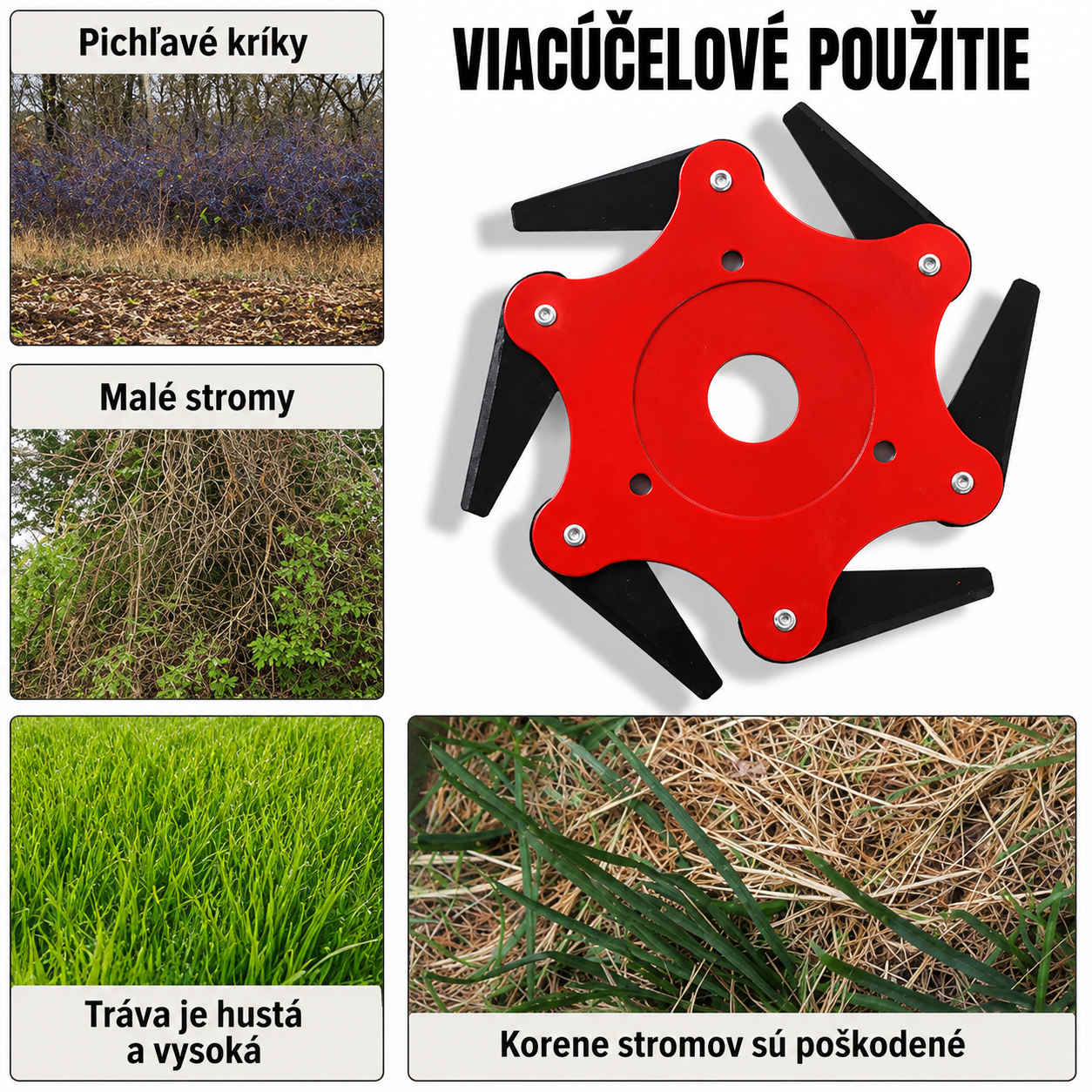 Oceľová 6-Zubová Žacia Hlavica (Príslušenstvo Je Súčasťou Balenia)