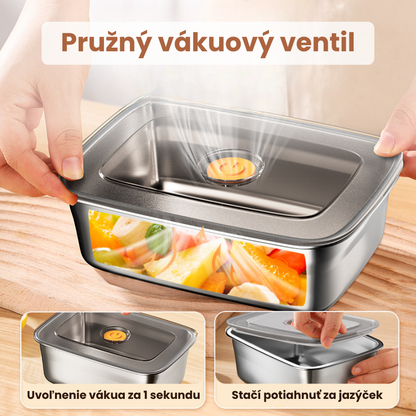 Hermetická vákuová nádoba z nehrdzavejúcej ocele 316 s antibakteriálnym povlakom – 1000 ml (19 × 13,5 × 5,5 cm)