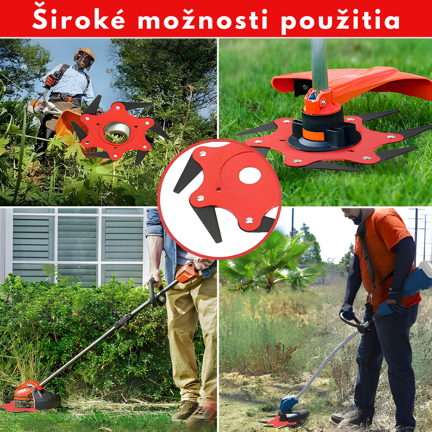 Žací kotúč na trávu so 6 oceľovými zubami (vrátane príslušenstva)