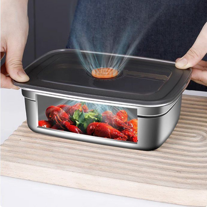 Hermetická vákuová nádoba z nehrdzavejúcej ocele 316 s antibakteriálnym povlakom – 1500 ml (19 × 14 × 8 cm)