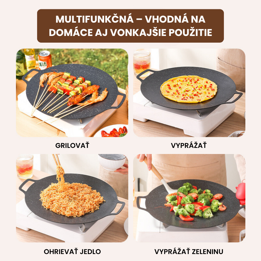 Viacúčelová 6-vrstvová nepriľnavá panvica – vhodná aj na indukčné varné dosky