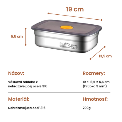 🇸🇰 (6 + 3 zadarmo) Vákuové škatule z nemeckej nehrdzavejúcej ocele 316
