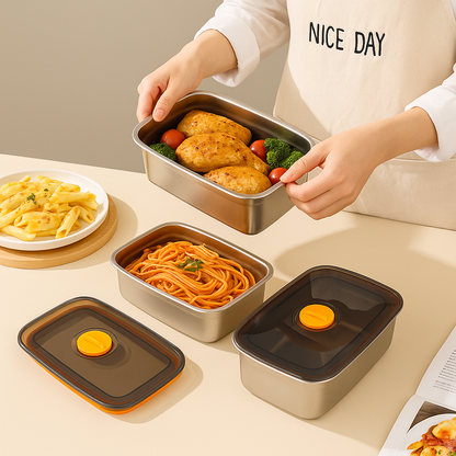 Hermetická vákuová nádoba z nehrdzavejúcej ocele 316 s antibakteriálnym povlakom – 1000 ml (19 × 13,5 × 5,5 cm)