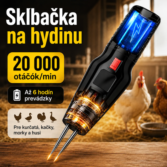 🐔 Prenosný elektrický šklbač peria — Čisté kura za 60 sekúnd