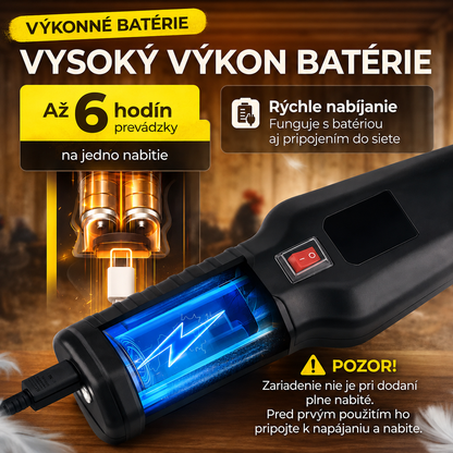 🐔 Prenosný elektrický šklbač peria — Čisté kura za 60 sekúnd