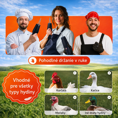 🐔 Prenosný elektrický šklbač peria — Čisté kura za 60 sekúnd