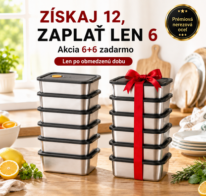 ❄️ 12 DOSTANEŠ, 6 ZAPLATÍŠ | Nerezová Oceľ Vákuový Zásobník na Jedlo