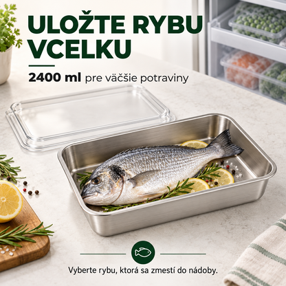 ✦ 12 za cenu 6 | Súprava vzduchotesných nerezových nádob 304 (2000 ML) ✦