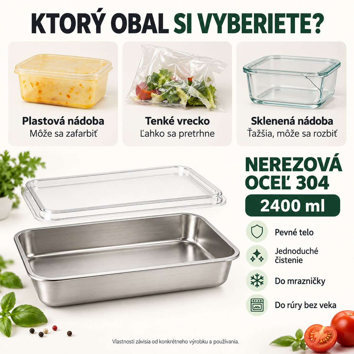 ✦ 12 za cenu 6 | Súprava vzduchotesných nerezových nádob 304 (2000 ML) ✦