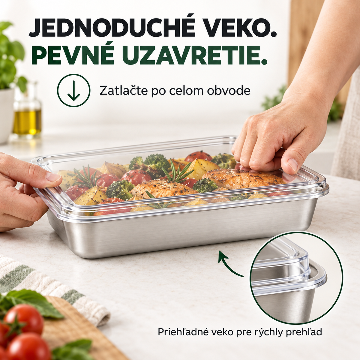 ✦ 12 za cenu 6 | Súprava vzduchotesných nerezových nádob 304 (2000 ML) ✦