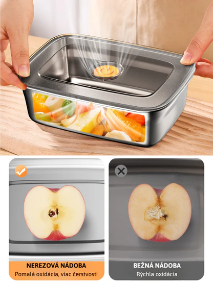 Antibakteriálna Vákuová Nádoba Na Potraviny Z Nehrdzavejúcej Ocele Veľká 1500 ml
