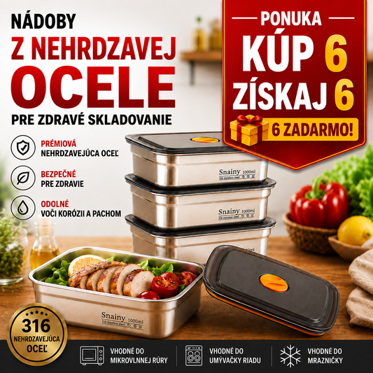 Vákuová antibakteriálna nádoba na potraviny z nehrdzavejúcej ocele 316 (19x14x6cm)