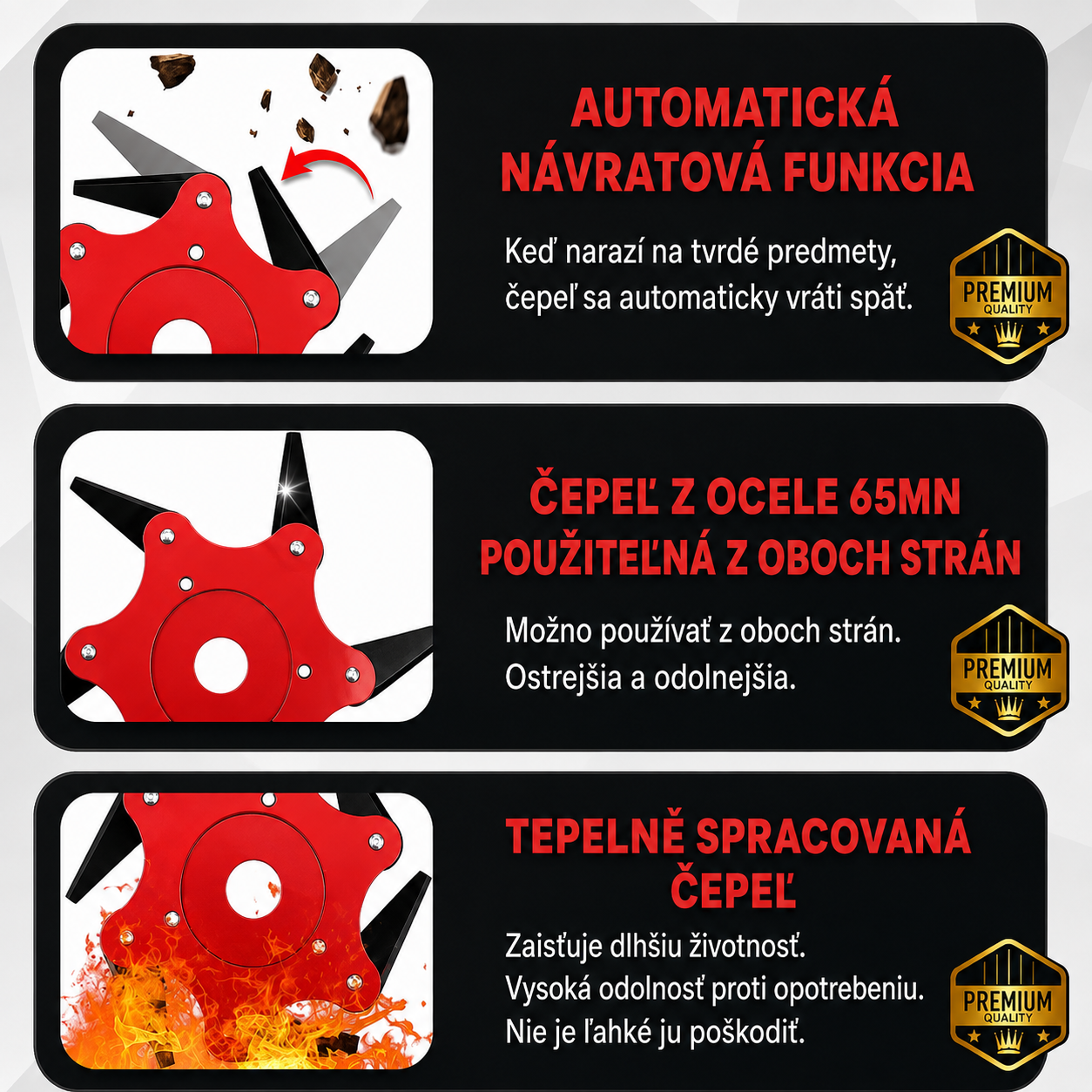 6Blade – Rezacia hlava so 6 čepeľami z mangánovej ocele