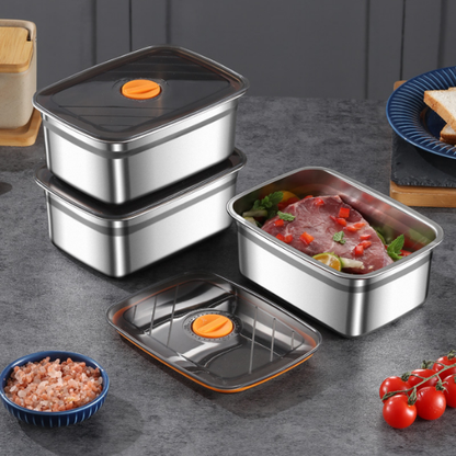 Hermetická vákuová nádoba z nehrdzavejúcej ocele 316 s antibakteriálnym povlakom – 1500 ml (19 × 14 × 8 cm)