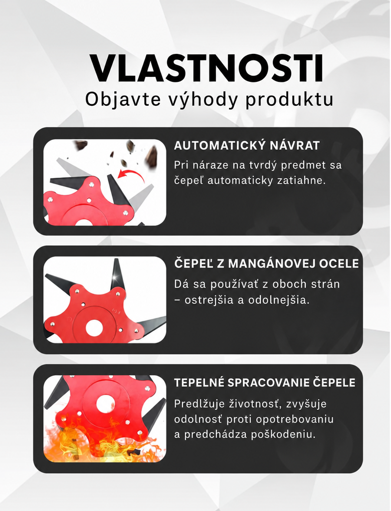 ZĽAVA 70 % | 6-zubová oceľová čepeľ na trávu (príslušenstvo je súčasťou balenia)