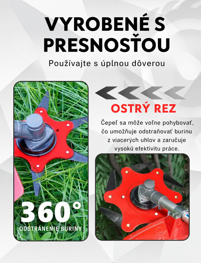 ZĽAVA 70 % | 6-zubová oceľová čepeľ na trávu (príslušenstvo je súčasťou balenia)
