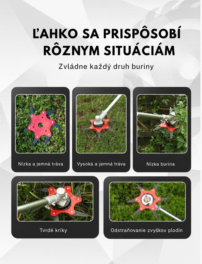 ZĽAVA 70 % | 6-zubová oceľová čepeľ na trávu (príslušenstvo je súčasťou balenia)