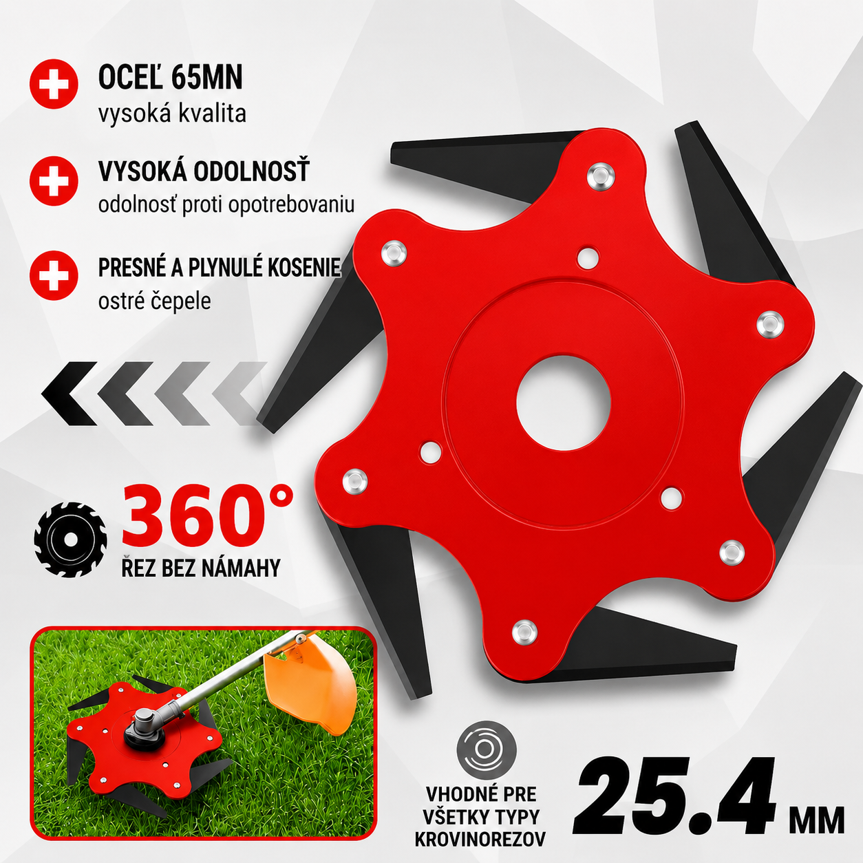 6Blade – Rezacia hlava so 6 čepeľami z mangánovej ocele