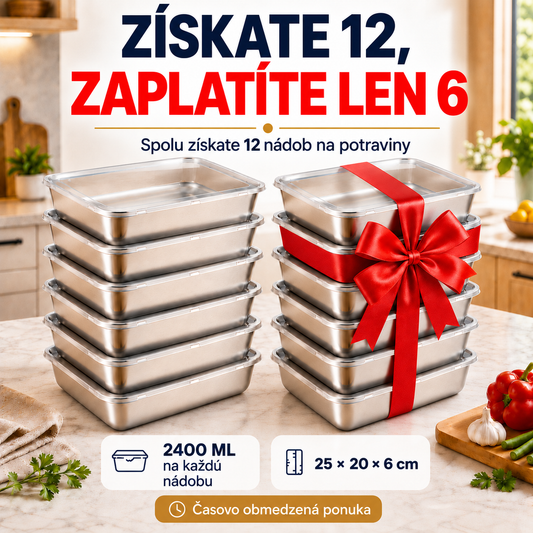 Vezmite Si 12, Zaplaťte Len Za 6 | Súprava Nádob Z Nehrdzavejúcej Ocele 304 (Vzduchotesné, 2400 ML)