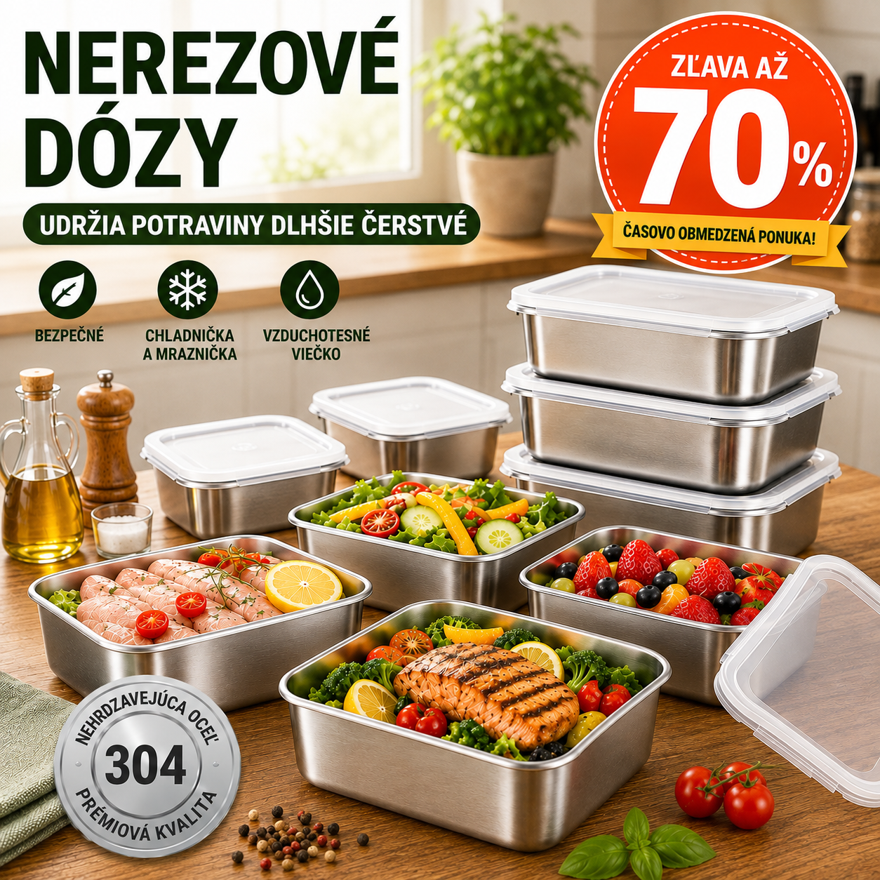 70% ZĽAVA | Nerezová Nádoba Na Potraviny V Japonskom Štýle (13x10x5 cm)