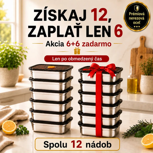 12 DOSTANEŠ, 6 ZAPLATÍŠ | Nerezová Oceľ Vákuový Zásobník na Jedlo