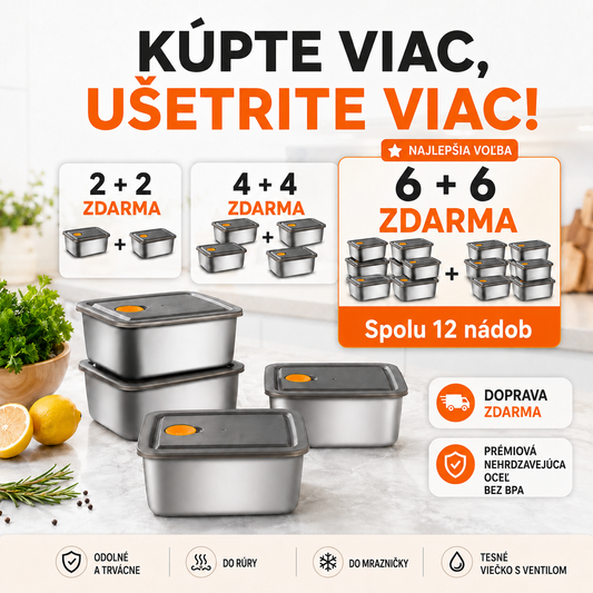 🎁 12 za cenu 6 | Mini nádoba na potraviny z nehrdzavejúcej ocele 316 s viečkom – 13 × 10 × 5 cm